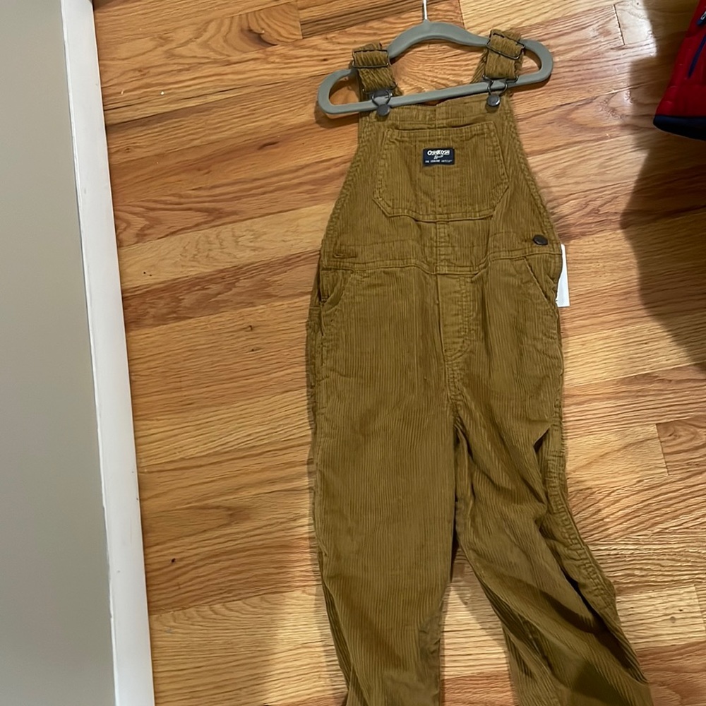 Oshkosh tan corduroy new with tags NWT overalls 5t